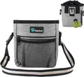 Dog Treat Pouch, Pet Treat Pouch for Training, Dog Walking Bag Holder for Kibbles, Pet Food Toy, Dog Trainer Essentials Supplies, Poop Bag Dispenser, 3 Ways to Wear (Heather Gray)